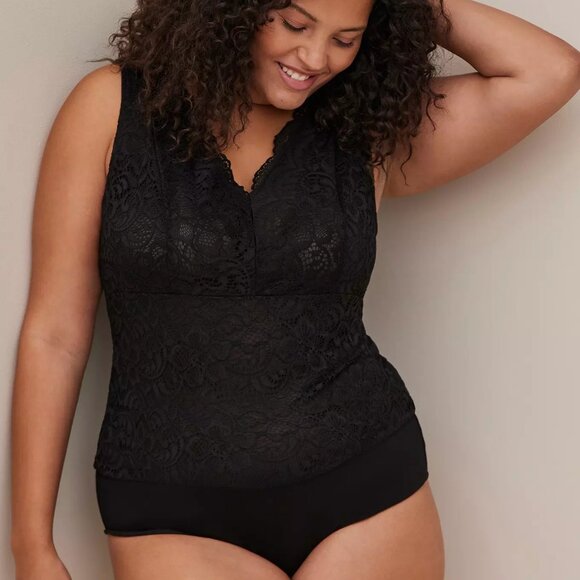 torrid Tops - Torrid Black Lace Sleeveless Body Suit Size 2X